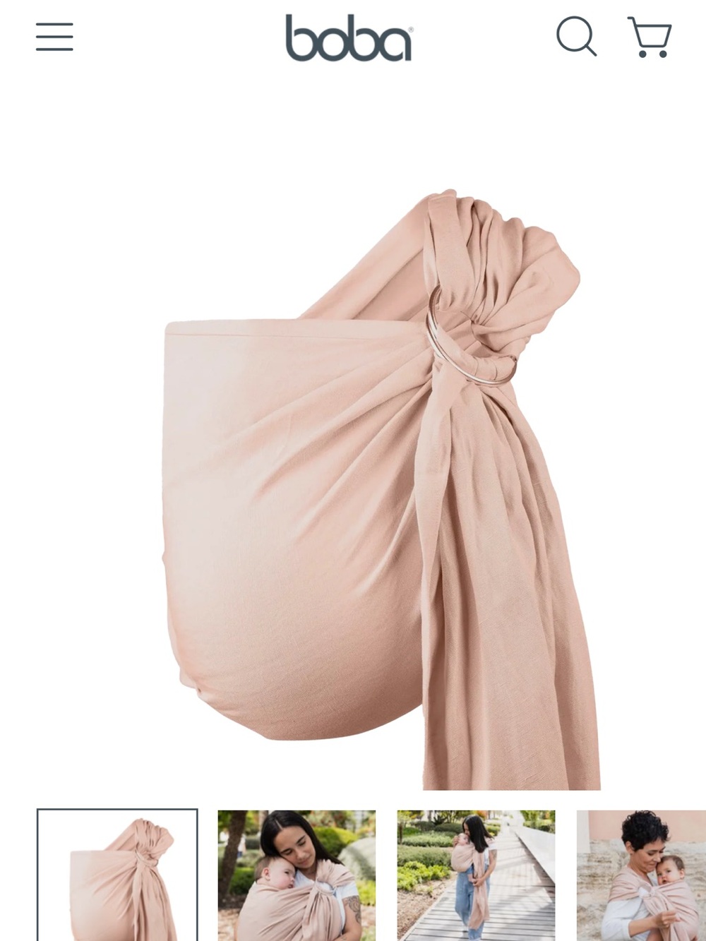 Boba Soft Rose Baby Ring Sling